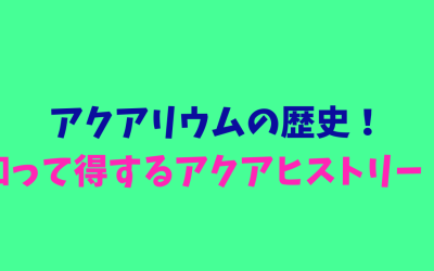 アクアリウムの歴史！知って得するアクアヒストリー！