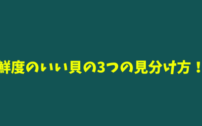 【そうなんだ！】鮮度のいい貝の3つの見分け方！