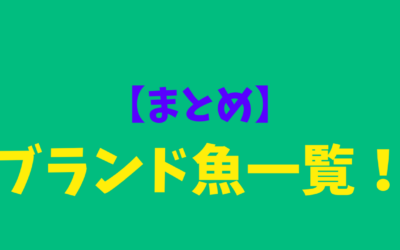 【まとめ】ブランド魚一覧！