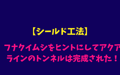 【シールド工法】フナクイムシをヒントにしてアクアラインのトンネルは完成された！