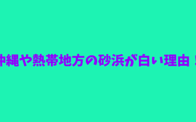 【完全版】沖縄や熱帯地方の砂浜が白い理由！