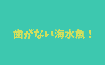 【えっマジ！？】歯がない海水魚！