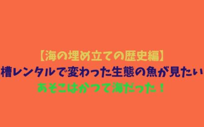 【海の埋め立ての歴史編】水槽レンタルで変わった生態の魚が見たい！あそこはかつて海だった！